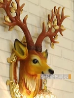 wall lamp european light luxury resin deer head lliving room bedroom corridor crystal lamp