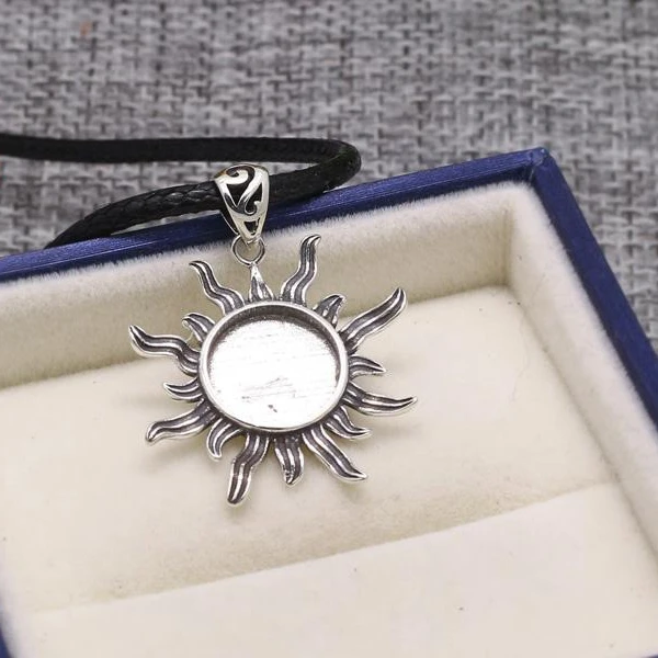 

10x10mm Oval Cabochon Semi Mount Pendant 925 Sterling Silver Fine Jewelry Setting for Gemstone