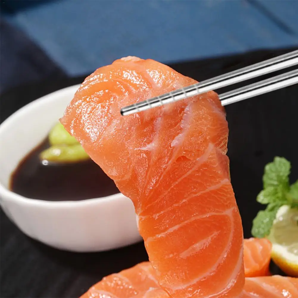 Модные длинные белые палочки для еды в китайском стиле из нержавеющей стали с