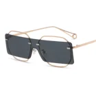 Солнечные очки в стиле панк UV400 для мужчин и женщин, прямоугольной формы, без оправы, роскошные винтажные солнцезащитные аксессуары