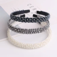 headbands for women luxury high end four rows of bright crystal beaded pearl headbands fashion sweet handmade hair accessories