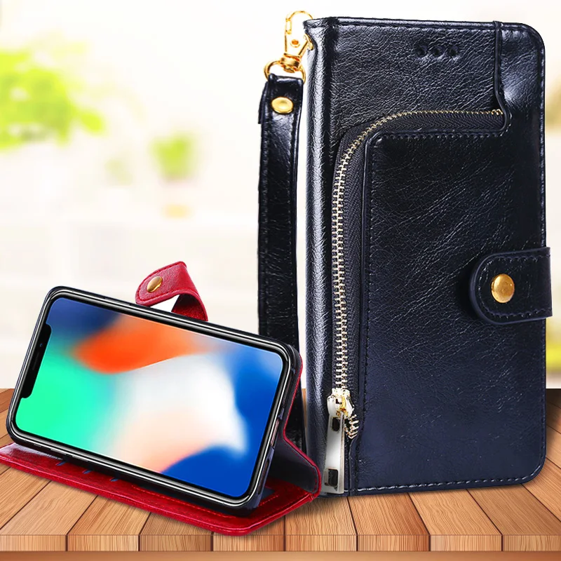 

Для Motorola Moto G8 G7 Supra G6 G5 G5S Plus Power Play Роскошный кожаный флип-чехол на молнии с отделениями для карт и подставкой
