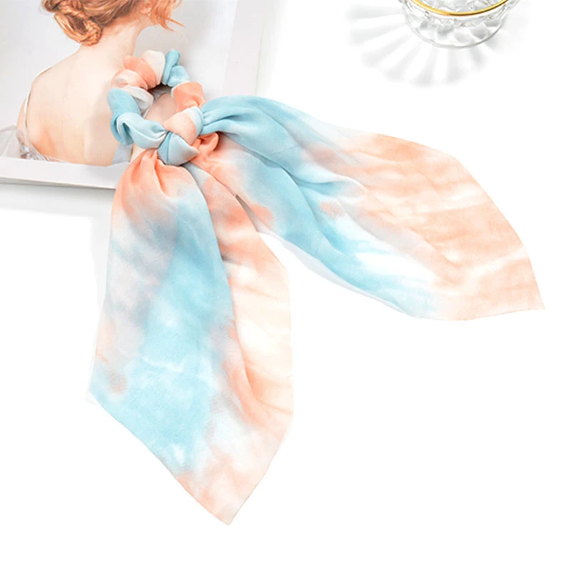 Новинка модная разноцветная шифоновая лента с бантом Длинная Резинка для