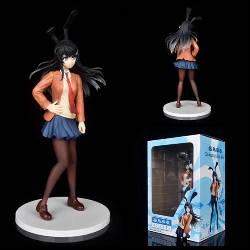 

24cm Anime Rascal Does Not Dream of Bunny Girl Figure Sakurajima Mai PVC Action Figure Toys Collectible model toys kid gift