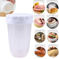 household plastic powder chocolate shaker icing sugar powder flour powder cocoa diy coffee sifter shaker with cover bakeware