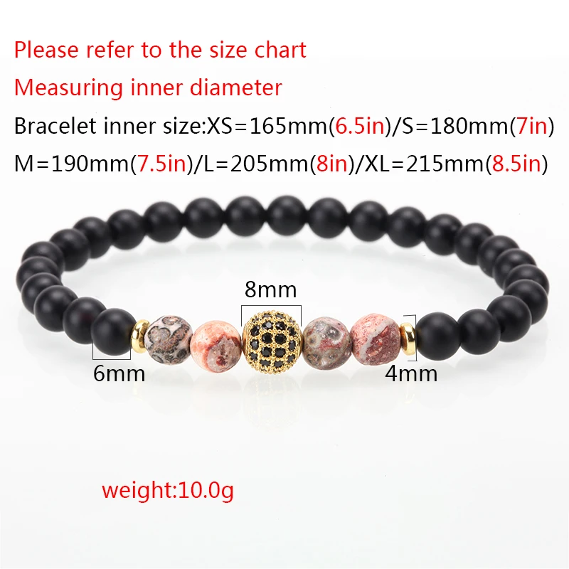 Матовые бусины браслеты мужские аксессуары Cz натуральный камень очаровательный