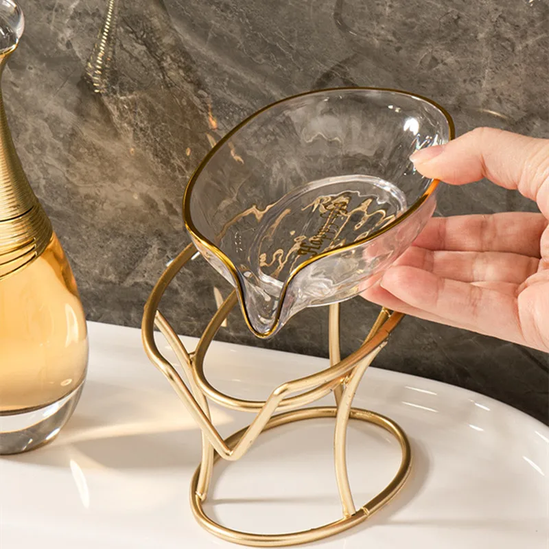 Light Luxury Toilet Soap Box Drain Storage Rack Household Dish Tray Creative Free Punch | Дом и сад