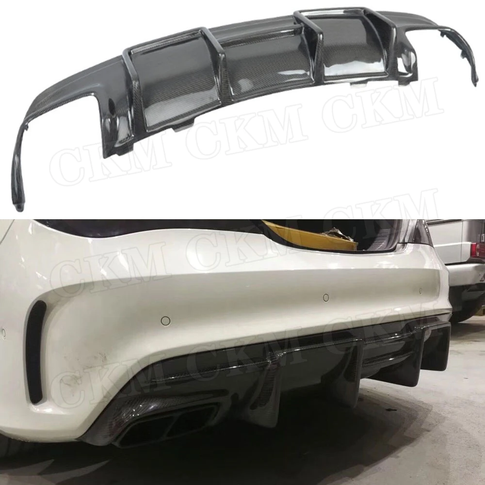 

Car Rear Bumper Diffuser for Mercedes-Benz CLA Class W117 C117 Sport CLA45 AMG 2013-2019 Carbon Fiber Rear Diffuser Lip Spoiler