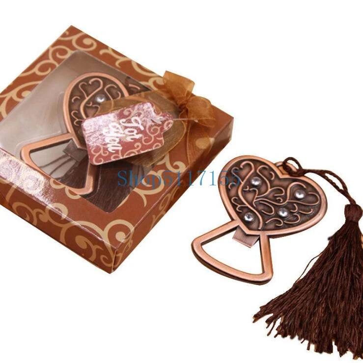 

100pcs/lot Fast Shipping Retro Heart-shaped beer bottle opener wedding party gift favors