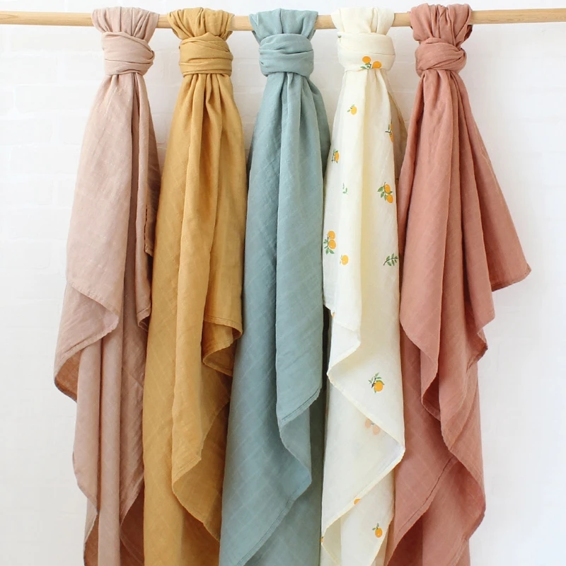 

120x120cm Baby Muslin Blanket Sleepsack Stroller Cover Soft 2 Layers Gauze Infant Newborn Swaddle Wrap 24BE