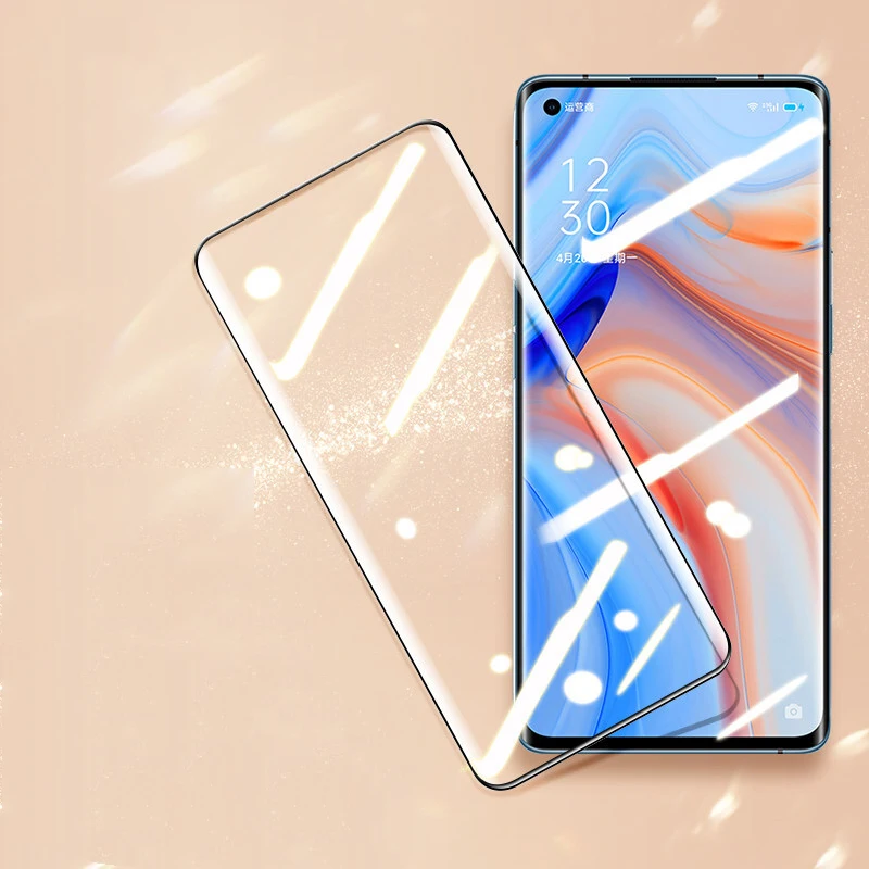 Для OPPO Reno 4 3 Pro 5G закаленное стекло 3D полное клеевое покрытие Защитная пленка для