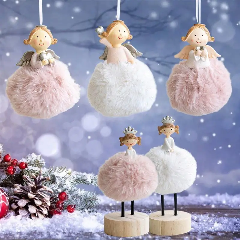 

Рождественские украшения ручной работы, плюшевый ангел, девочка, кукла, кулон, рождественская елка, подвесные украшения, новый год 2022, рожде...