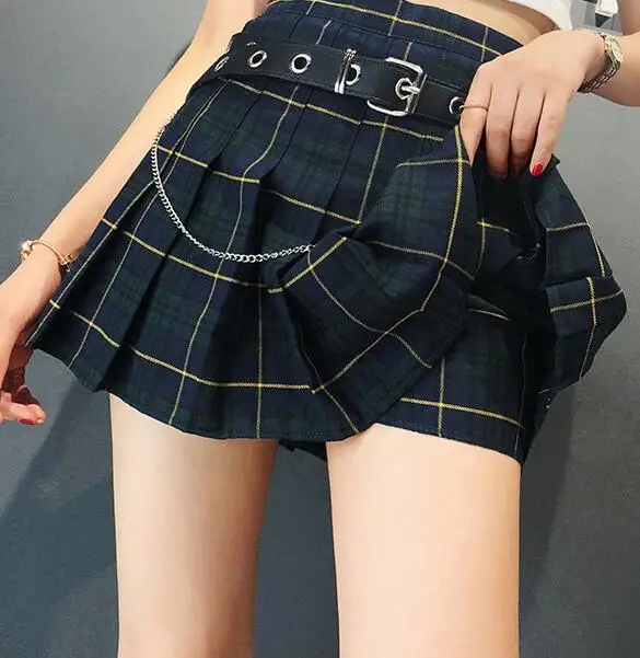 Женская плиссированная мини юбка в стиле Харадзюку короткая с высокой талией