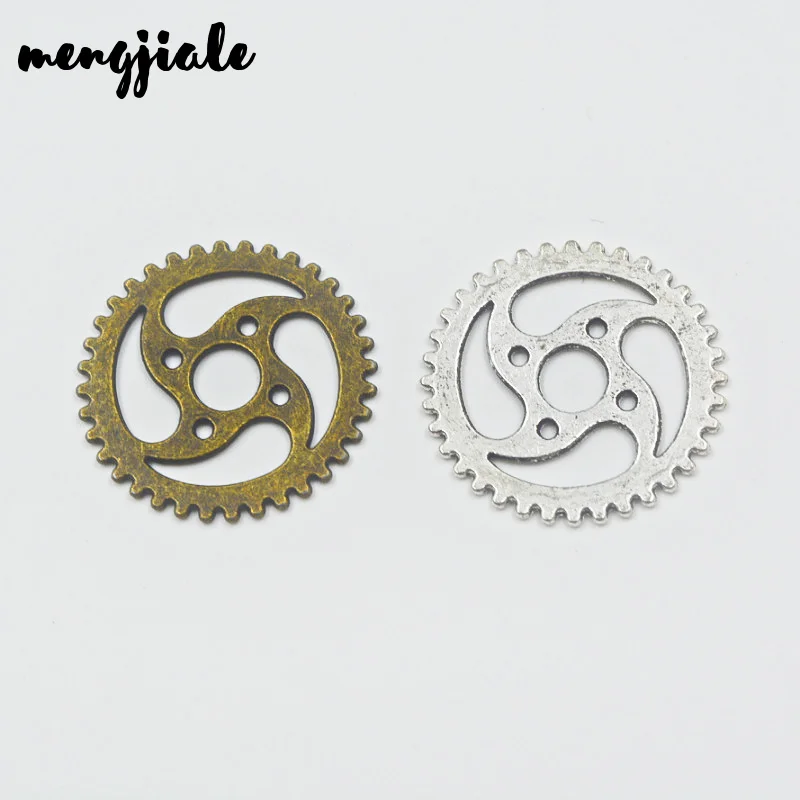 

10 шт./лот 31 мм, двухцветные винтажные подвески из металлического цинкового сплава в стиле стимпанк, большое снаряжение, Подвески для изготов...