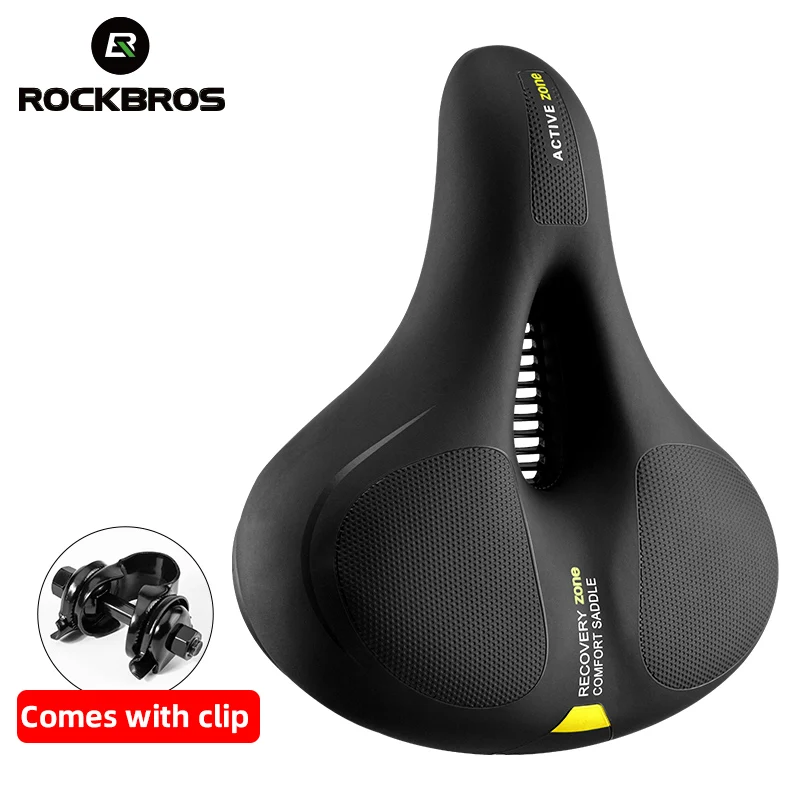 

ROCKBROS Road Bike Saddle Rainproof PU Surface Soft Memory Sponge Shockproof Bike Seat MTB Saddle Reflective Bicycle Saddle Seat