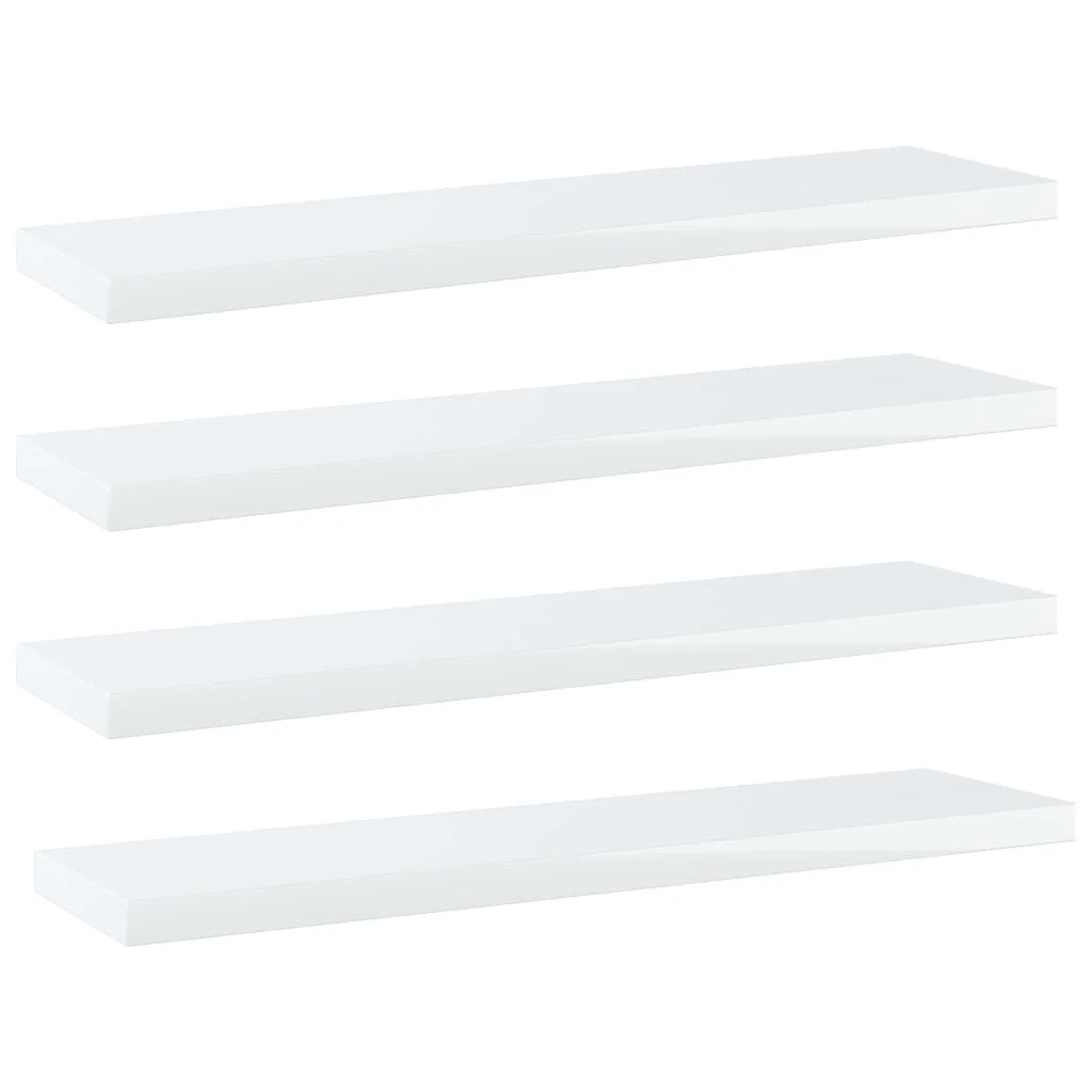 

Bookshelf Boards 4 pcs High Gloss White 15.7"x3.9"x0.6" Chipboard