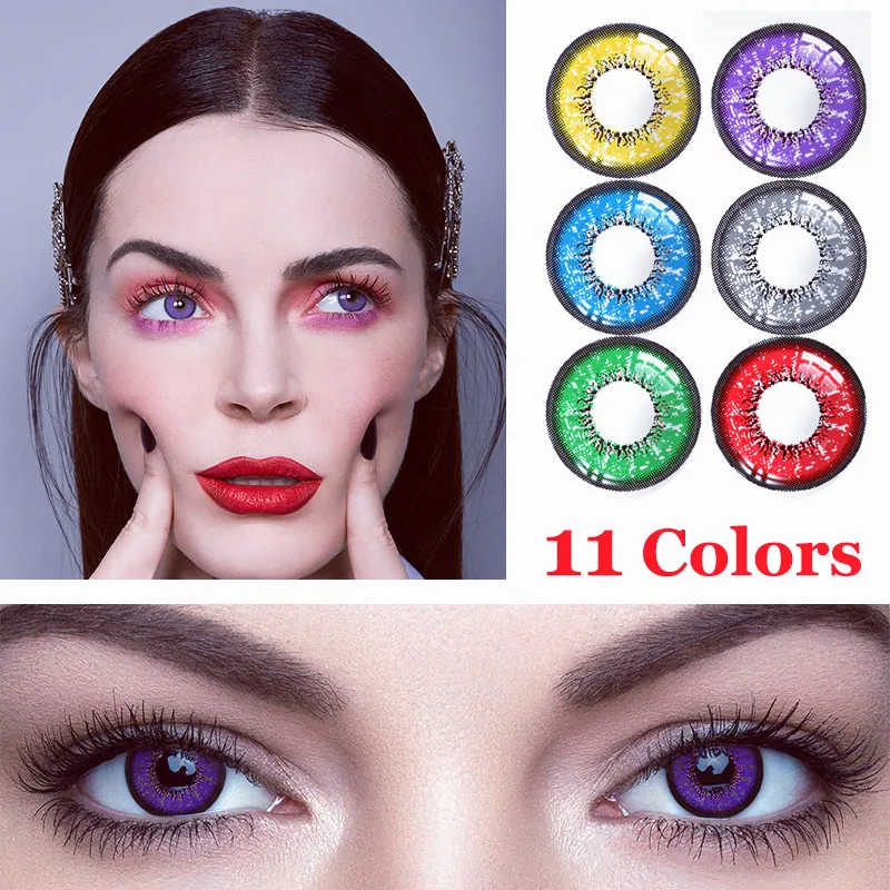 Цветные линзы ed для косплея Хэллоуина яркие фиолетовые контактные глаз с