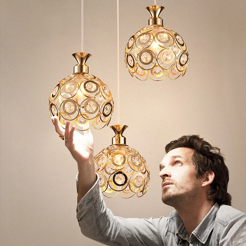 Современные хрустальные подвесные светильники минималистичный ресторан люстра