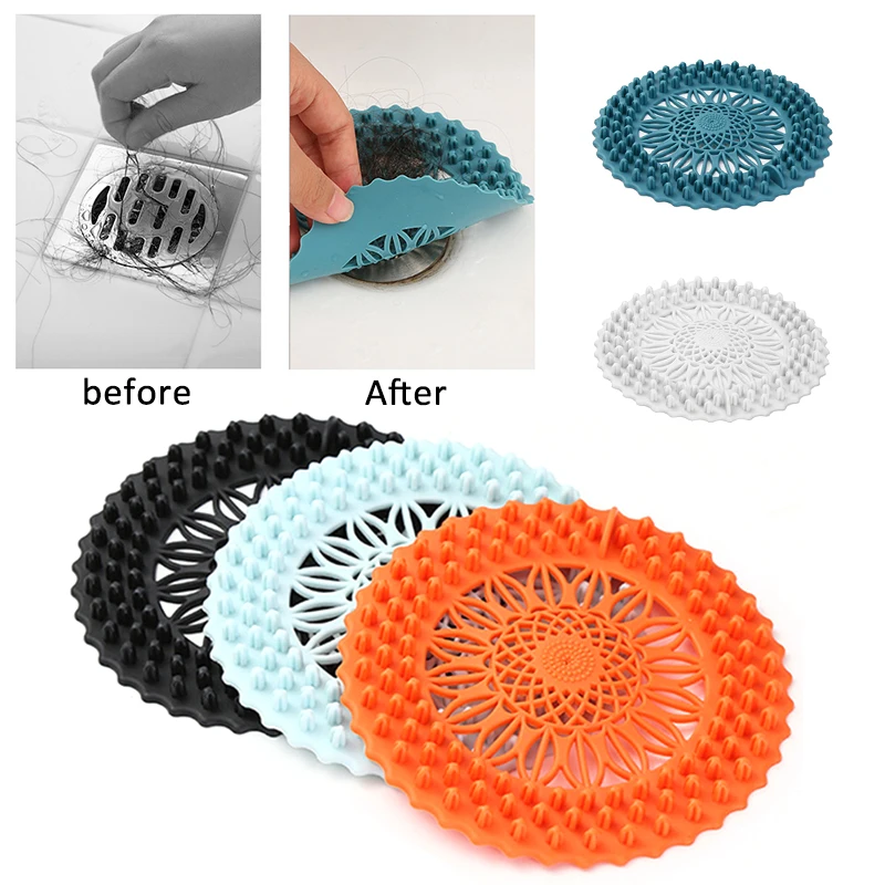 1PC High Quality Shower Drain Hair Catcher TPR Sewer Filter Mesh Home Floor Anti-blocking Bathtub Strainer Kichen Sink Bathroom - купить по