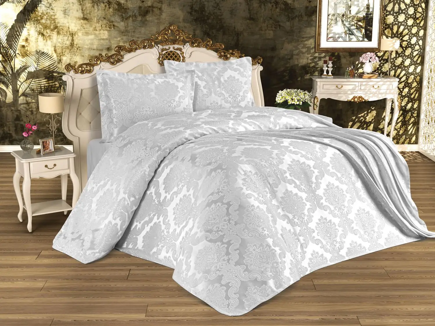 

Bed Cover Busem Jacquard Chenille Grey