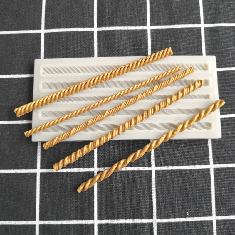 

Hemp rope silicone mold DIY fondant cake baking fudge food grade handmade chocolate bar mold