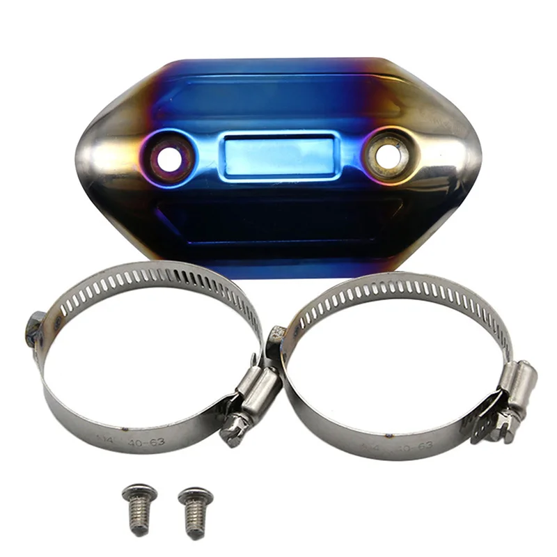 

Motorcycle Exhaust Middle Mid Link 110*60*60mm Connect Pipe Protector Heat Shield Cover Anti-Scalding Shell