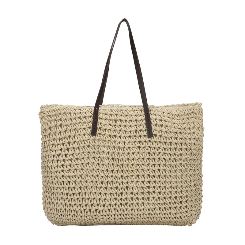 Women Handbag Summer Beach Bag Rattan Woven Handmade Straw Large Capacity Totes Bohemia Vocation Underarm Women Shoulder Bag