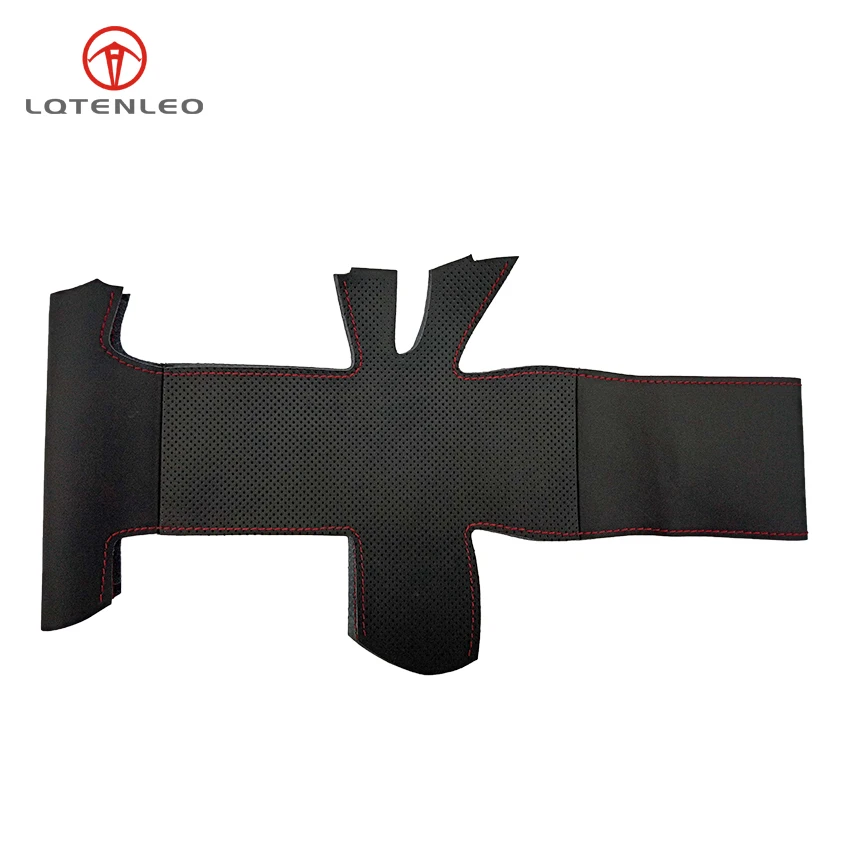 

LQTENLEO DIY Car Steering Wheel Cover Black Genuine Leather For Audi A3 2006-2013 A5 S5 2008-2012 S6 Q7 2007-2011 RS4 2007-2008