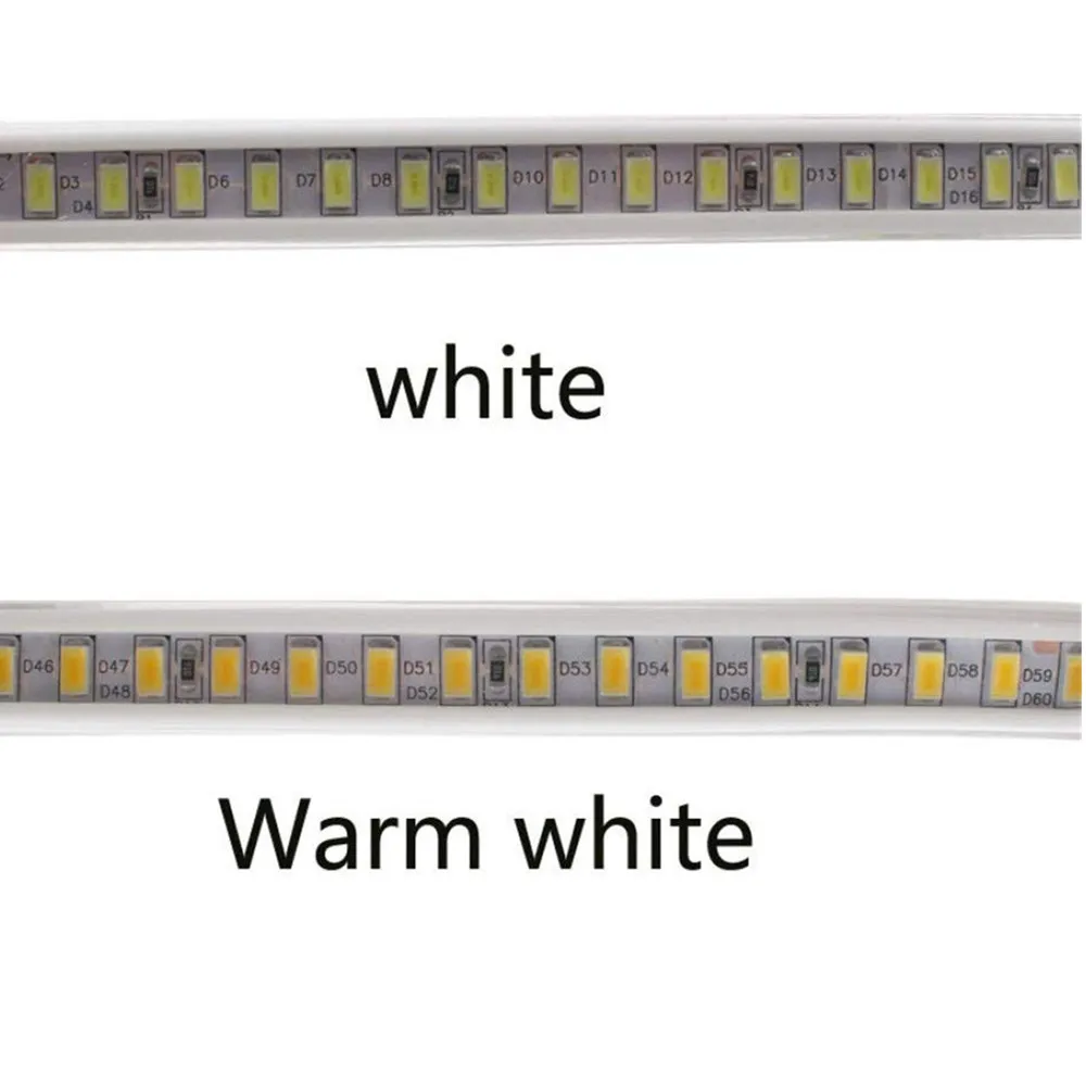 220V 5730 LED Strip 120Leds/m SMD5730 5m 220 V Light Diode Tape Waterproof Kitchen Living Room White Warm Lamp | Лампы и освещение