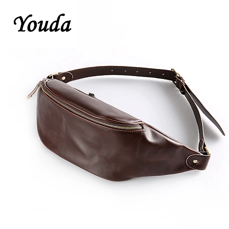 Youda Модные мужские нагрудные сумки сплошной цвет PU Материал Мобильный телефон