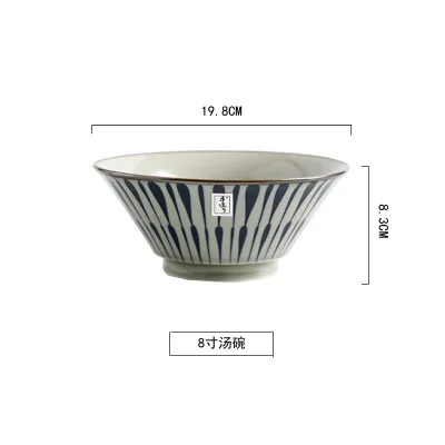 8Inch bowl Японский традиционный стиль керамические обеденные керамические тарелки блюдо, тарелка блюдо для суши рисовая супница посуда набор - Цвет: 8Inch bowl