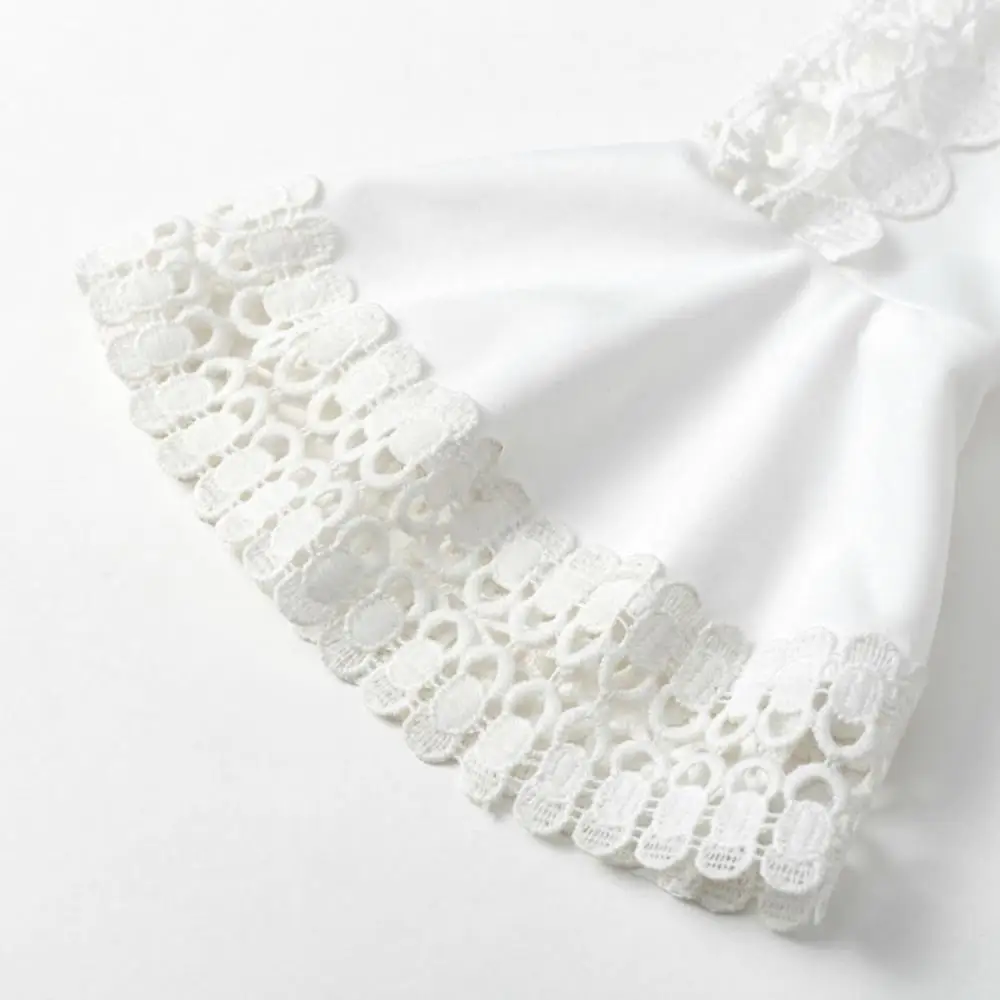 

Lace Patchwork White Bodycon Mini Dress Women Flare Sleeve Crop Summer Dress 2020 Elegant Short Sexy Party Club Dress 2 Pieces L