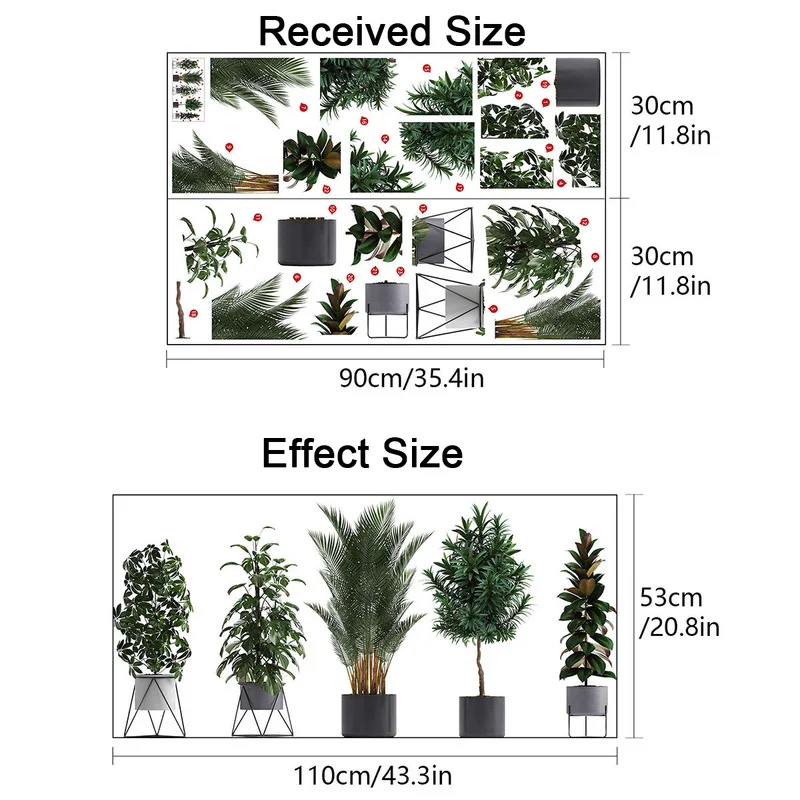 

Modern Creative Wall Stickers 3D Stereo Plants Potted Mural Living Room Sofa TV Backdrop Wall Decoration Home Office Decor PVC