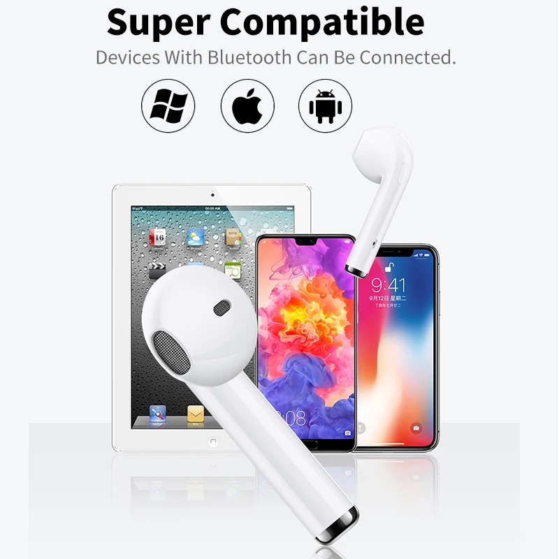 Bluetooth Earphone 5.0 for Smart Phone Mini Wireless Earbuds with Mic Charging Box Sport Headset Xiaomi Ipad Samsung Tab | Электроника