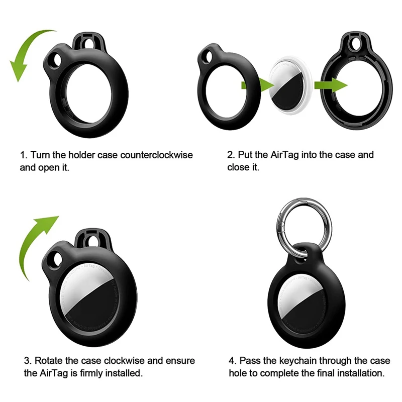 4 Pack Silicone Case Compatible with Protective Cover Accessory for AirTags Air Tag Keychain | Компьютеры и офис
