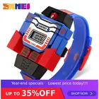 SKMEI 1095 детские наручные часы для мальчиков Цифровые часы съемный робот деформация игрушка