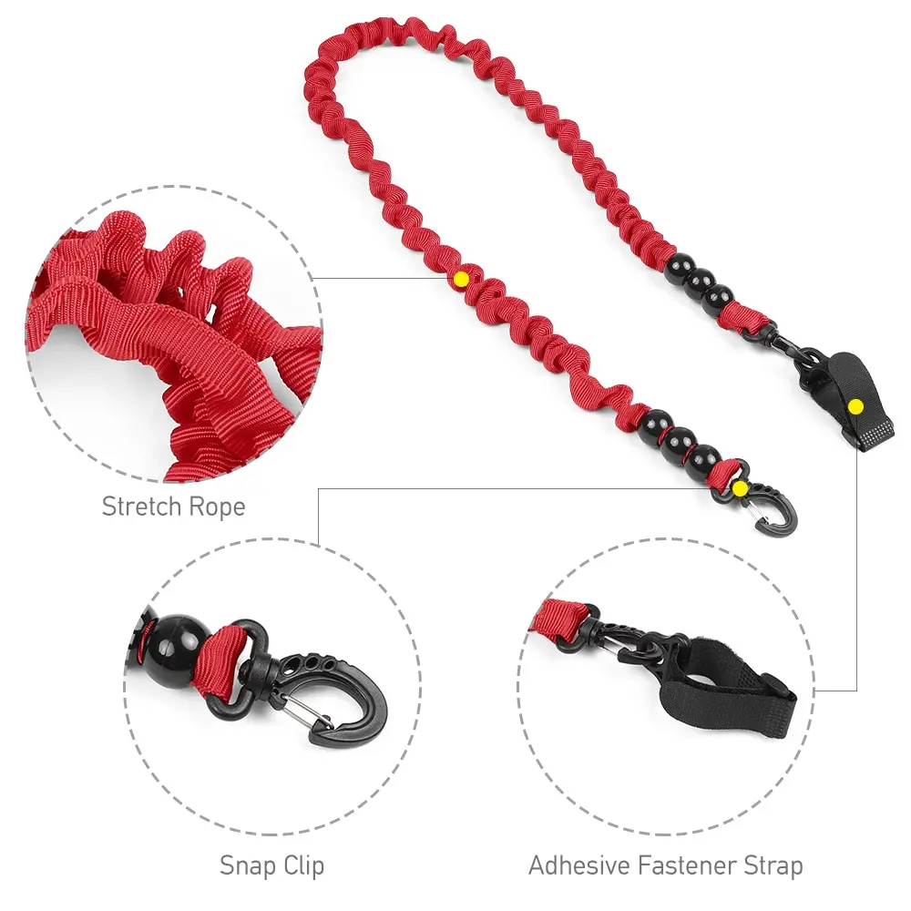 

Elastic Paddle Leash Kayak Canoe Safety Fishing Rod Rowing Boats Lanyard Cord Tie Rope Surfing with Beads Surfing Sports