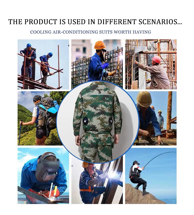 

Cooling Fan Work clothes suit men wear-resistant waterproof jacket man workshop Air Conditioning Clothing set tooling staff men
