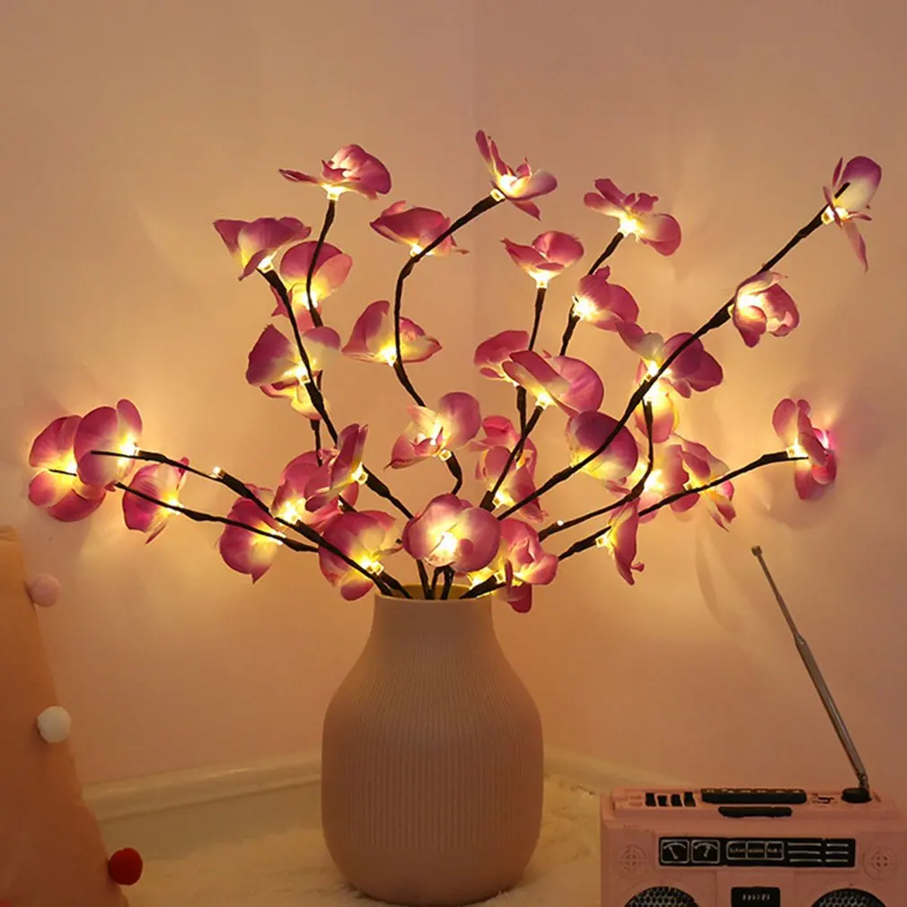 

Branch Lamp Fairy Light Garlands Simulation Orchid Lights Vase Desktop Ornaments Home Decoration LED Phalaenopsis Flower