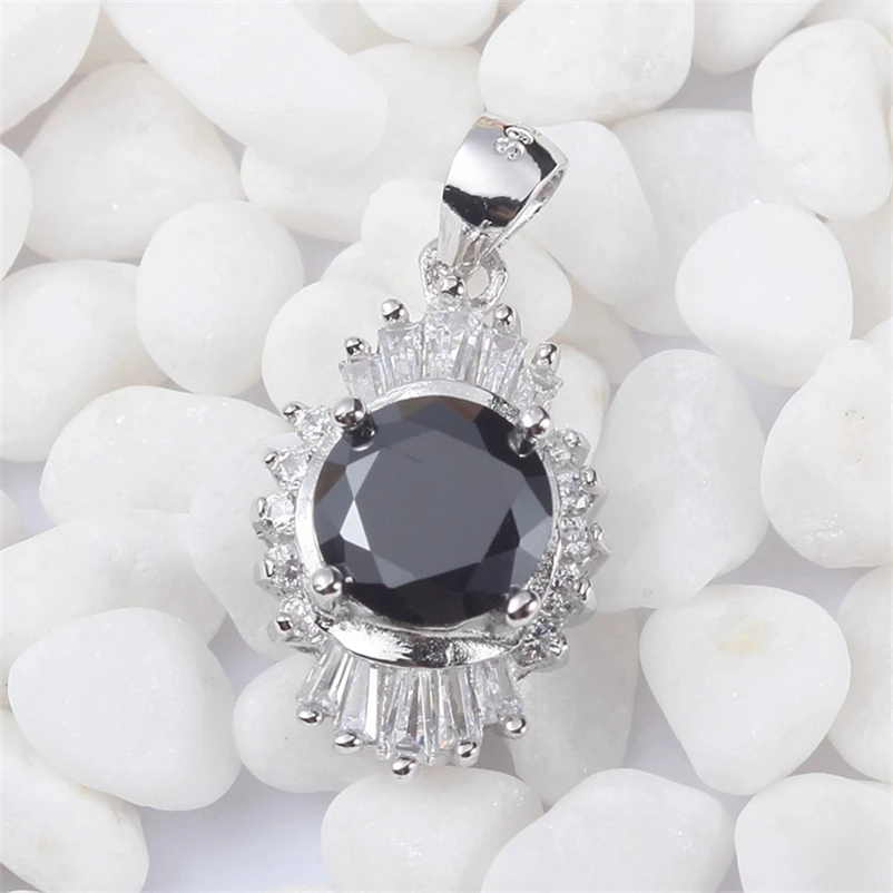 Eulonvan vintage 925 sterling silver christmas pendant for women Jewelry &amp Accessories dropshipping Black Cubic Zirconia S-3716 |