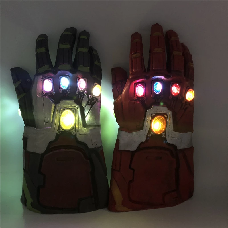 1: 1 светодиодный светильник Thanos Gauntlet Военные перчатки косплей Хэллоуин костюм реквизит Endgame 4 Quantum