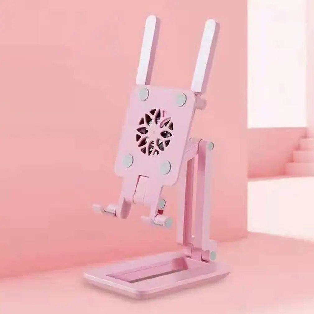 

Portable Laptop Holder Phone Holder Mini Cooling Fan Foldable Phone Stand With Fan Fill Light For Mobile for xiaomi