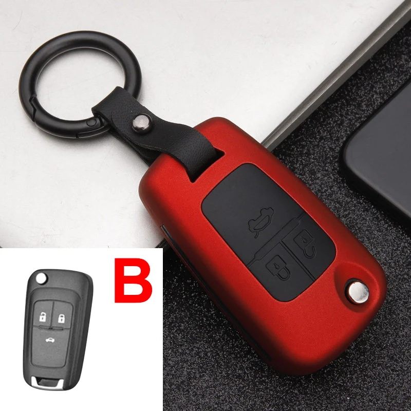 B Red Чехол для ключа автомобиля для Chevrolet Cruze Aveo Lova Epica Opel VAUXHALL Astra Corsa Antara Meriva Insignia Zafira C Mokka Karl - Название цвета: B Red