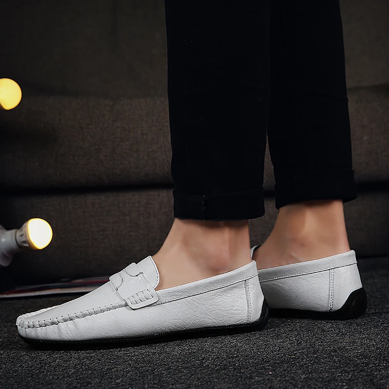 Мужские лоферы Модная стильная повседневная кожаная обувь высокого качества из