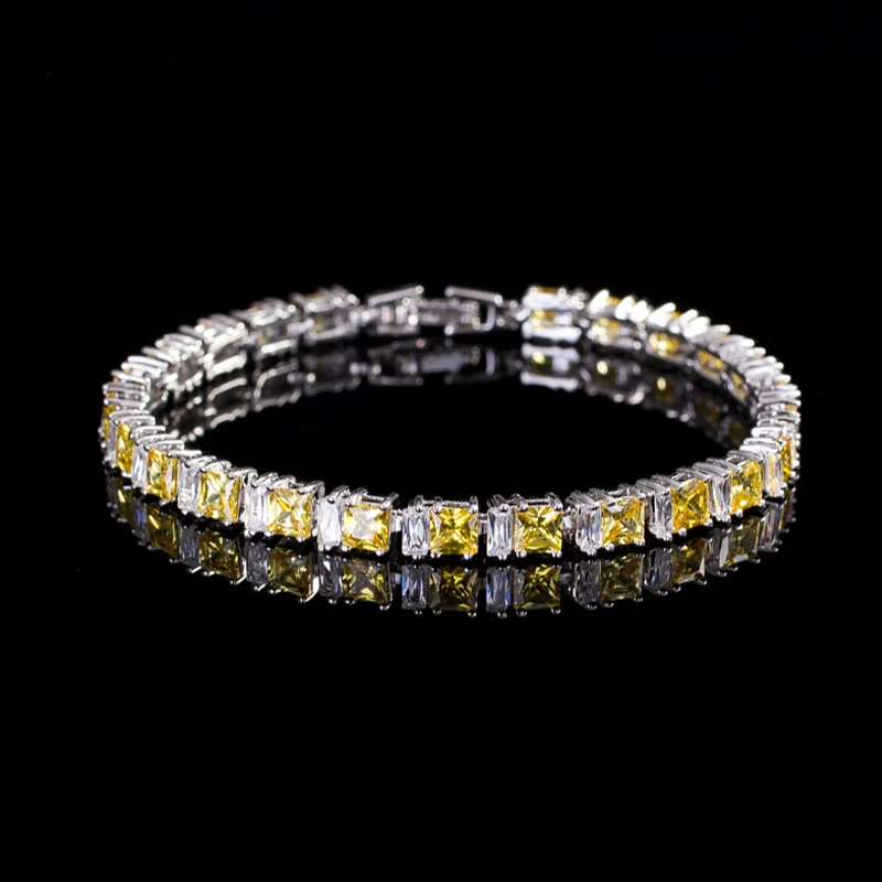 BeaQueen модный бренд квадратный вырез зеленый и белый кубический циркон кристалл