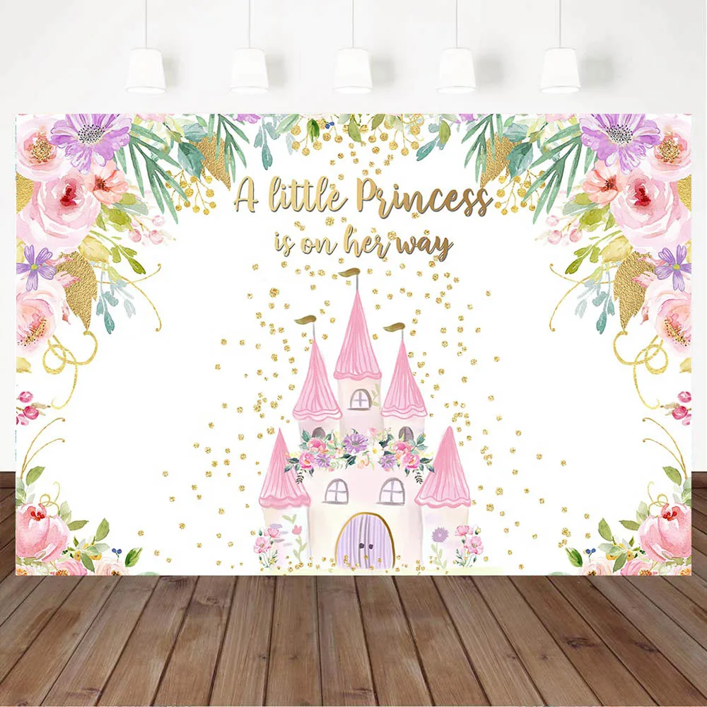 Mocsicka фон для фотосъемки маленькой принцессы с изображением розового замка