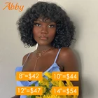 Парики с глубокой волной с челкой, перуанские парики с глубокой волной для женщин, человеческие волосы без клея, плотность 180%, парики машинной работы, без клея, Эбби