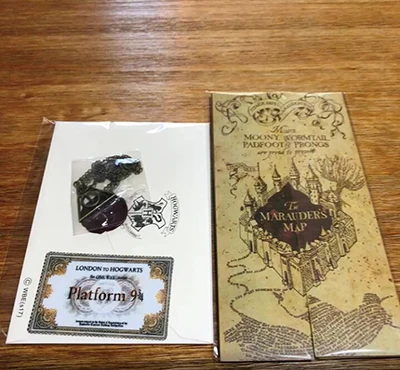 1 Map and 1 letter Potters The Marauder's Card Студенческая коллекция Harried Hogwart Acceptance письмо волшебник школьный билет Дары смерти ожерелье - Цвет: 1 Map and 1 letter