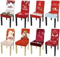 christmas stretch chair cover cartoon santa claus elk elastic office chair case holiday home decor party snowman chair slipcover