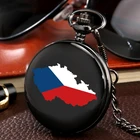 Флаг Чехии в Чехии флаг CZ CZE Чешская карта форма кварцевые карманные часы цепочка Ювелирные украшения сувенирные подарки для мужчин